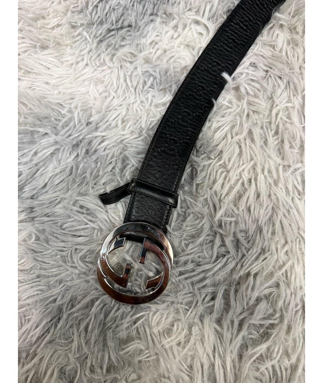 GUCCI Черный кожаный ремень, фото 3
