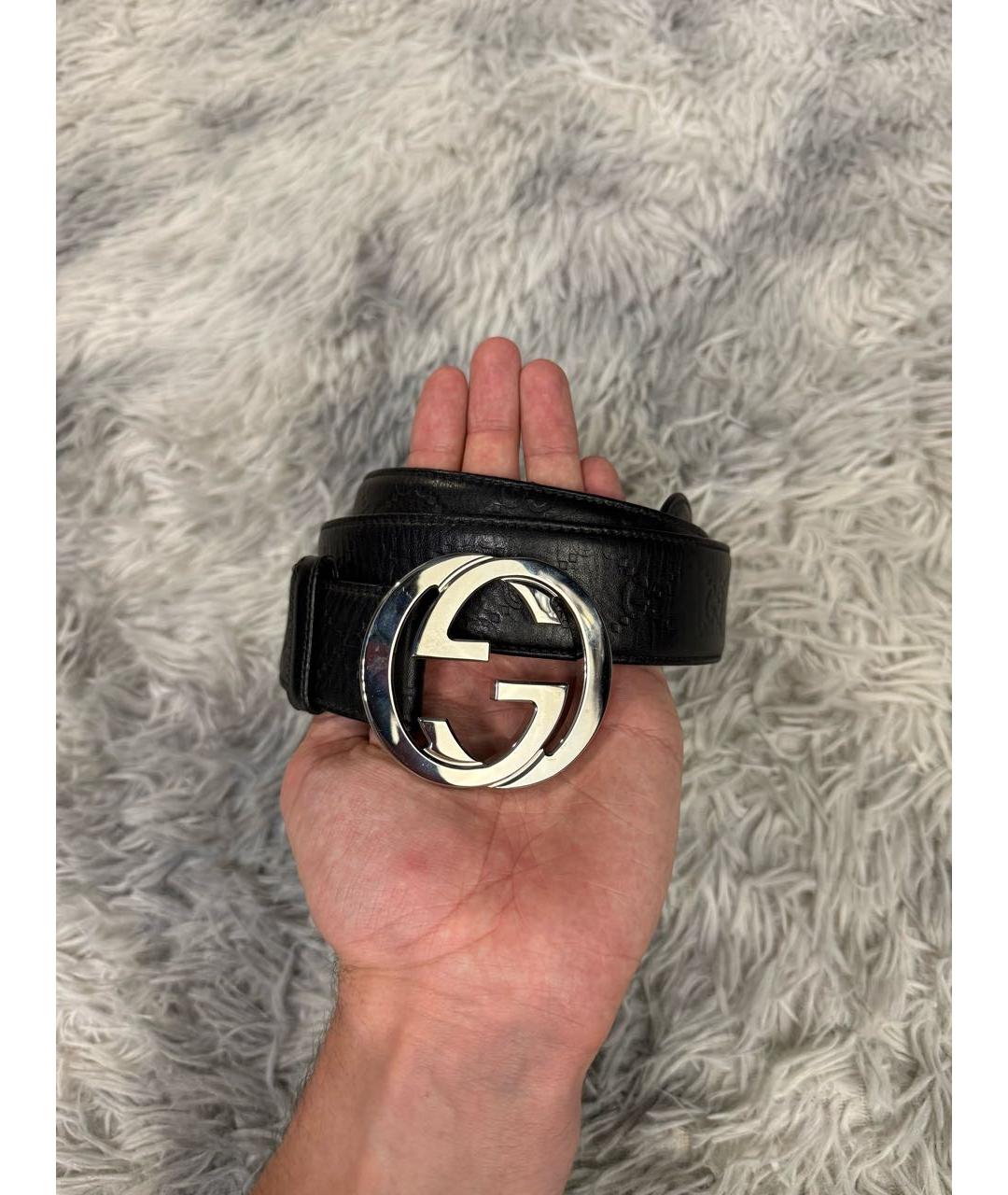 GUCCI Черный кожаный ремень, фото 7