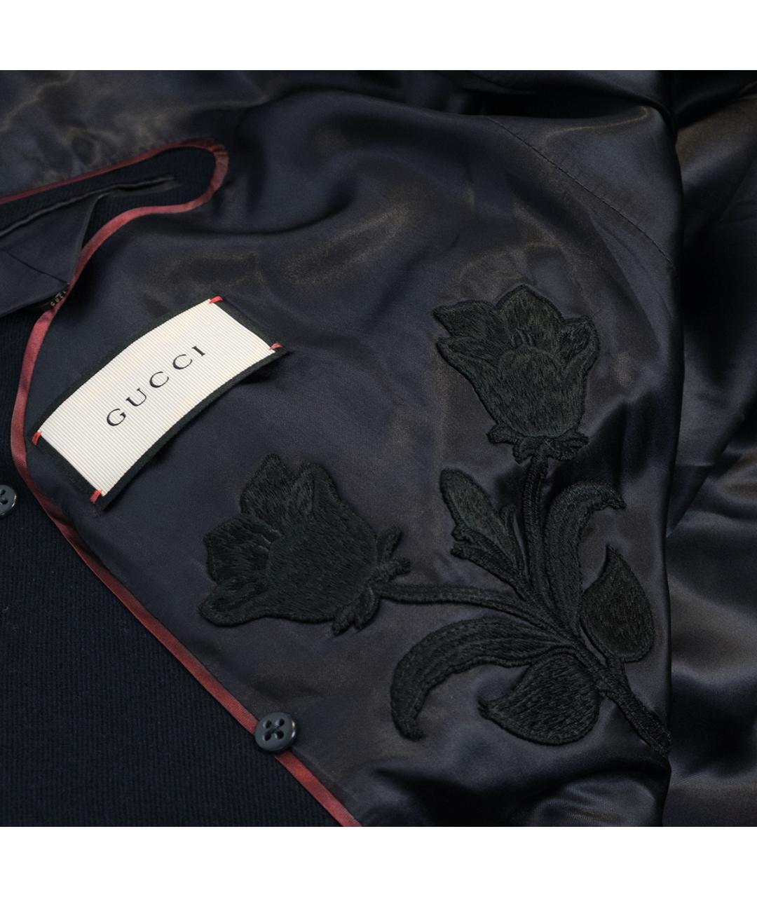 GUCCI Темно-синее шерстяное пальто, фото 6