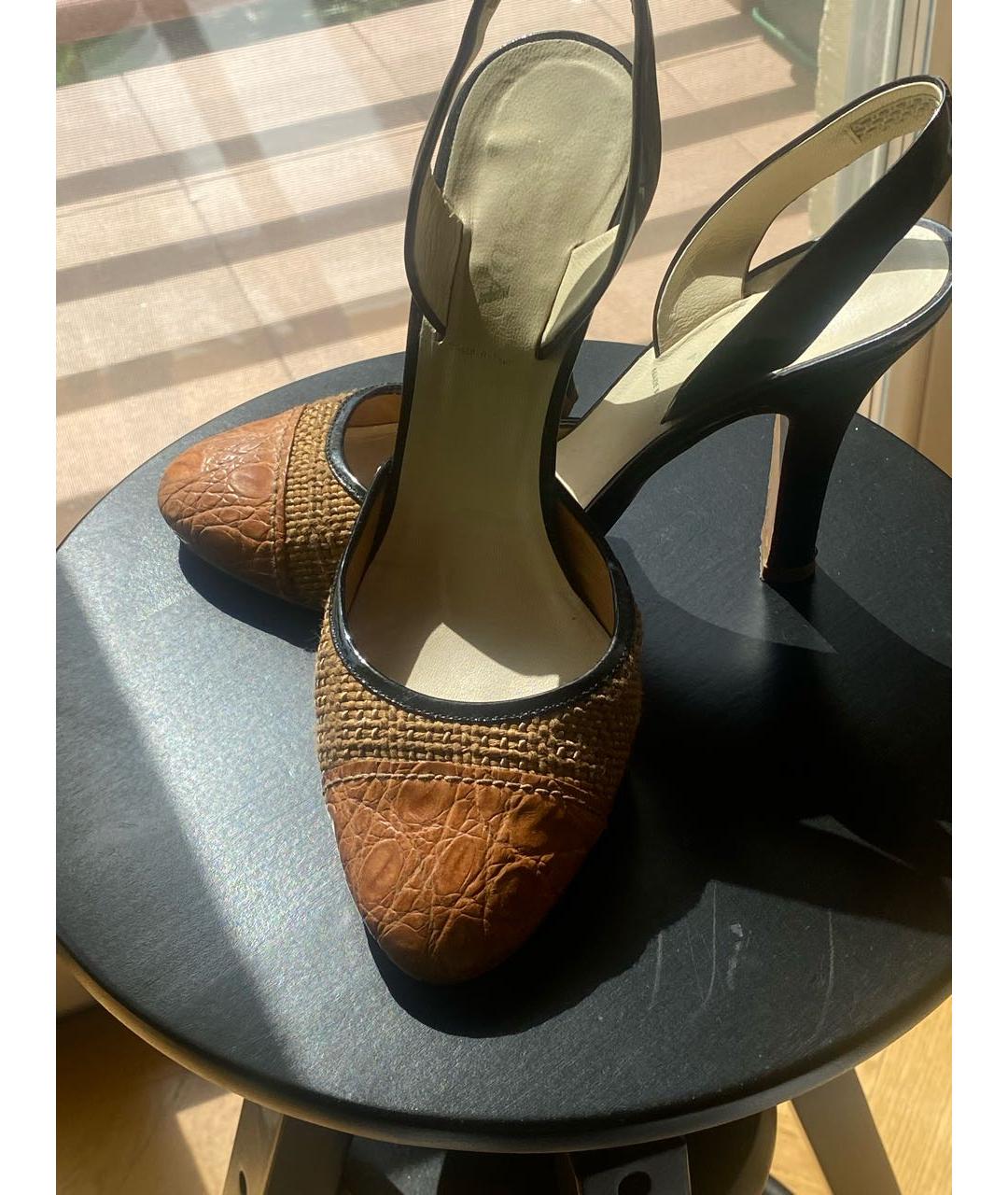 PRADA Бежевые кожаные босоножки, фото 2