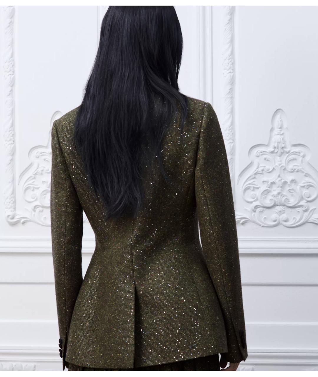 CHRISTIAN DIOR Зеленый шелковый костюм с юбками, фото 2