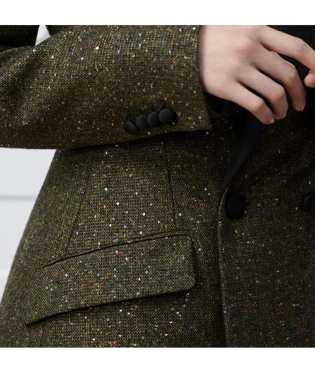 CHRISTIAN DIOR Зеленый шелковый костюм с юбками, фото 3