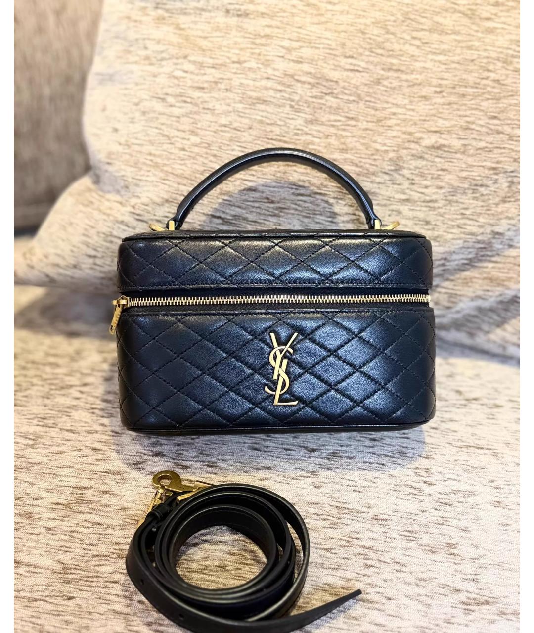 SAINT LAURENT Черная кожаная сумка через плечо, фото 7