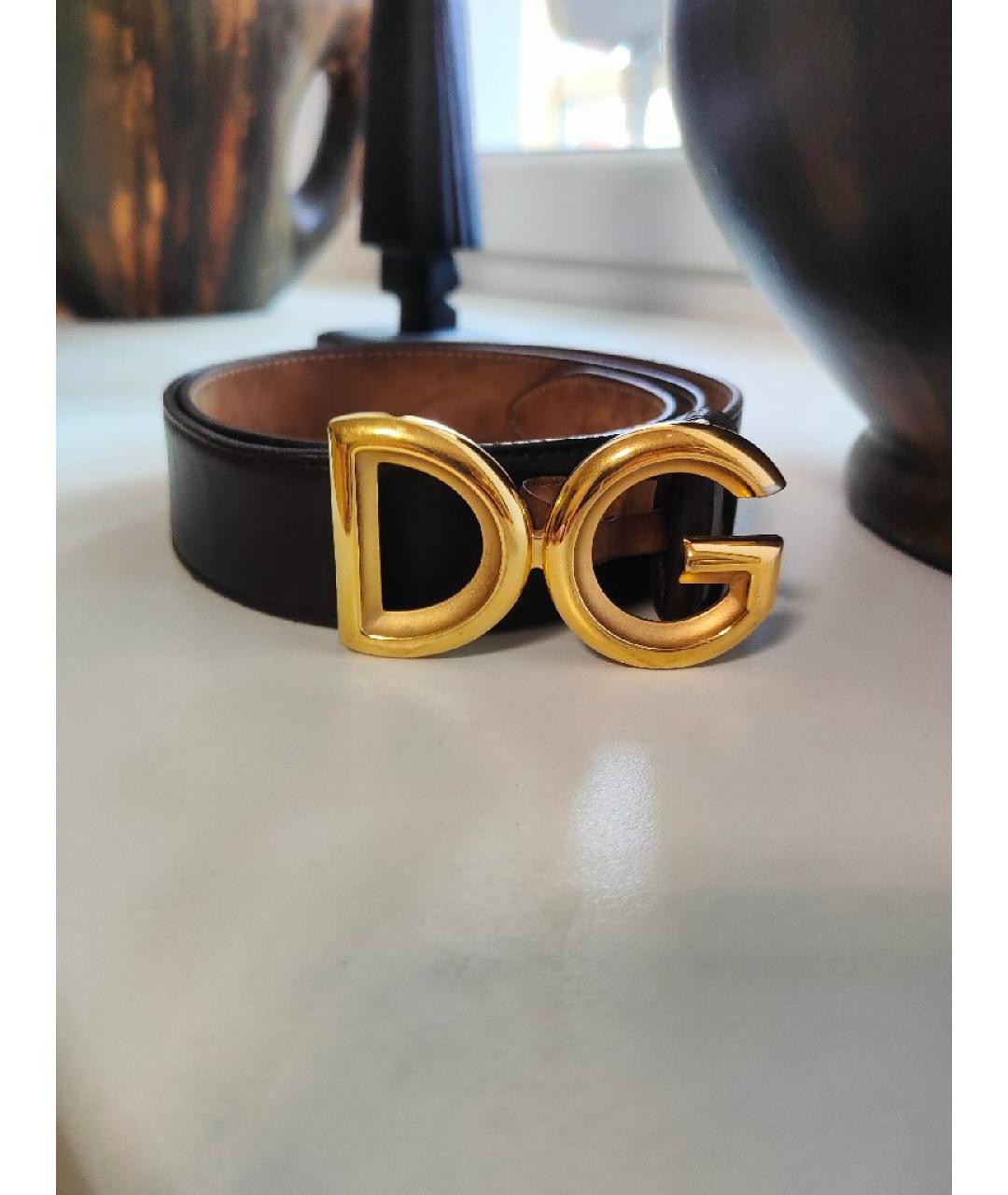 DOLCE&GABBANA Черный кожаный ремень, фото 5