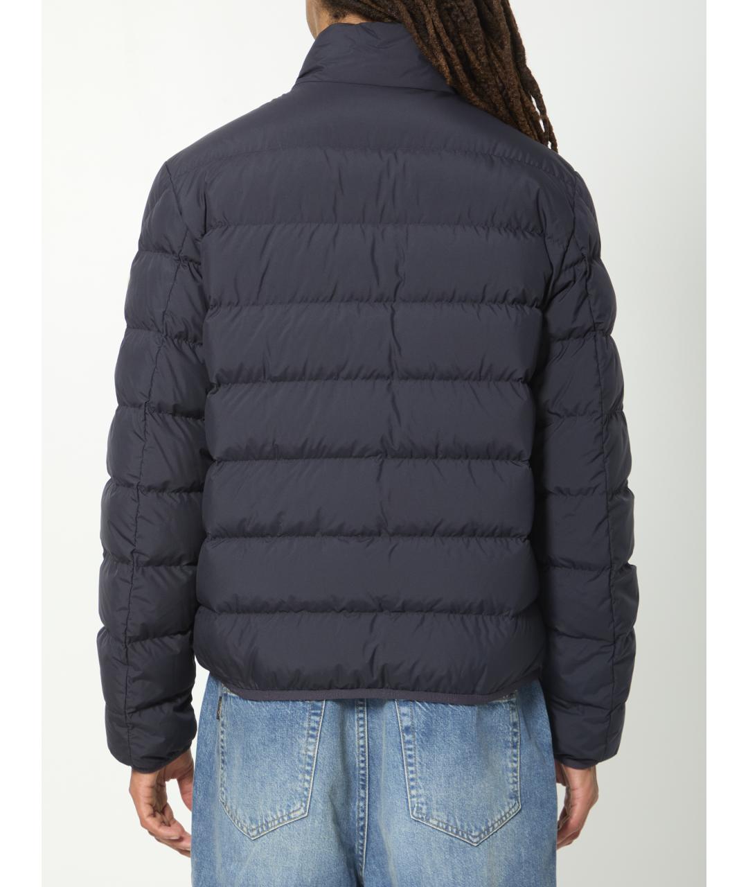 MONCLER Темно-синий полиэстеровый пуховик, фото 4