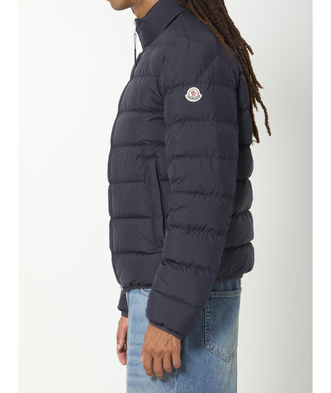 MONCLER Темно-синий полиэстеровый пуховик, фото 3
