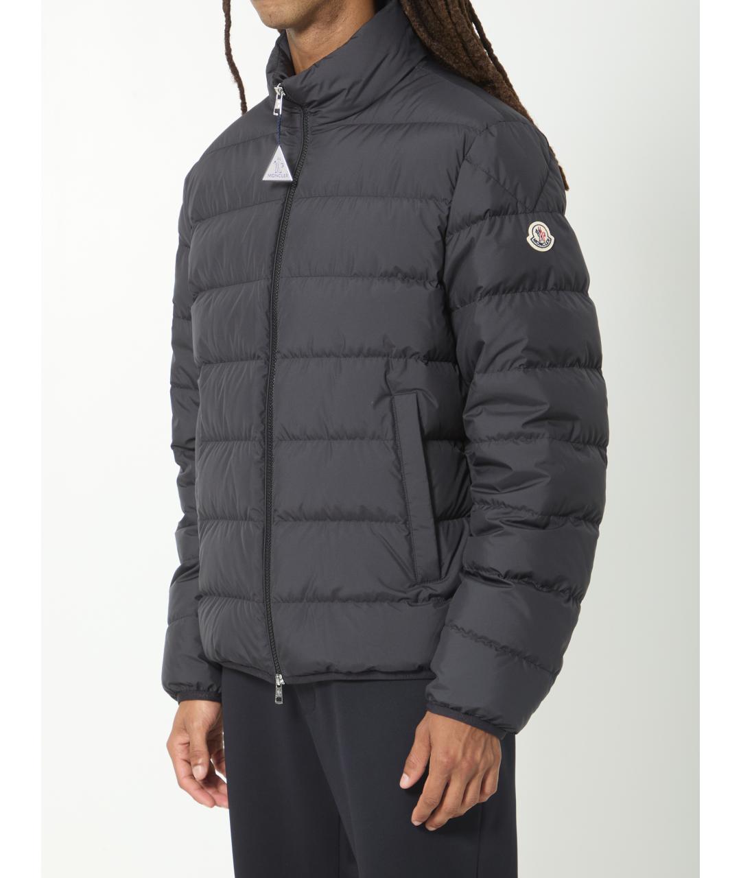 MONCLER Черный полиэстеровый пуховик, фото 2
