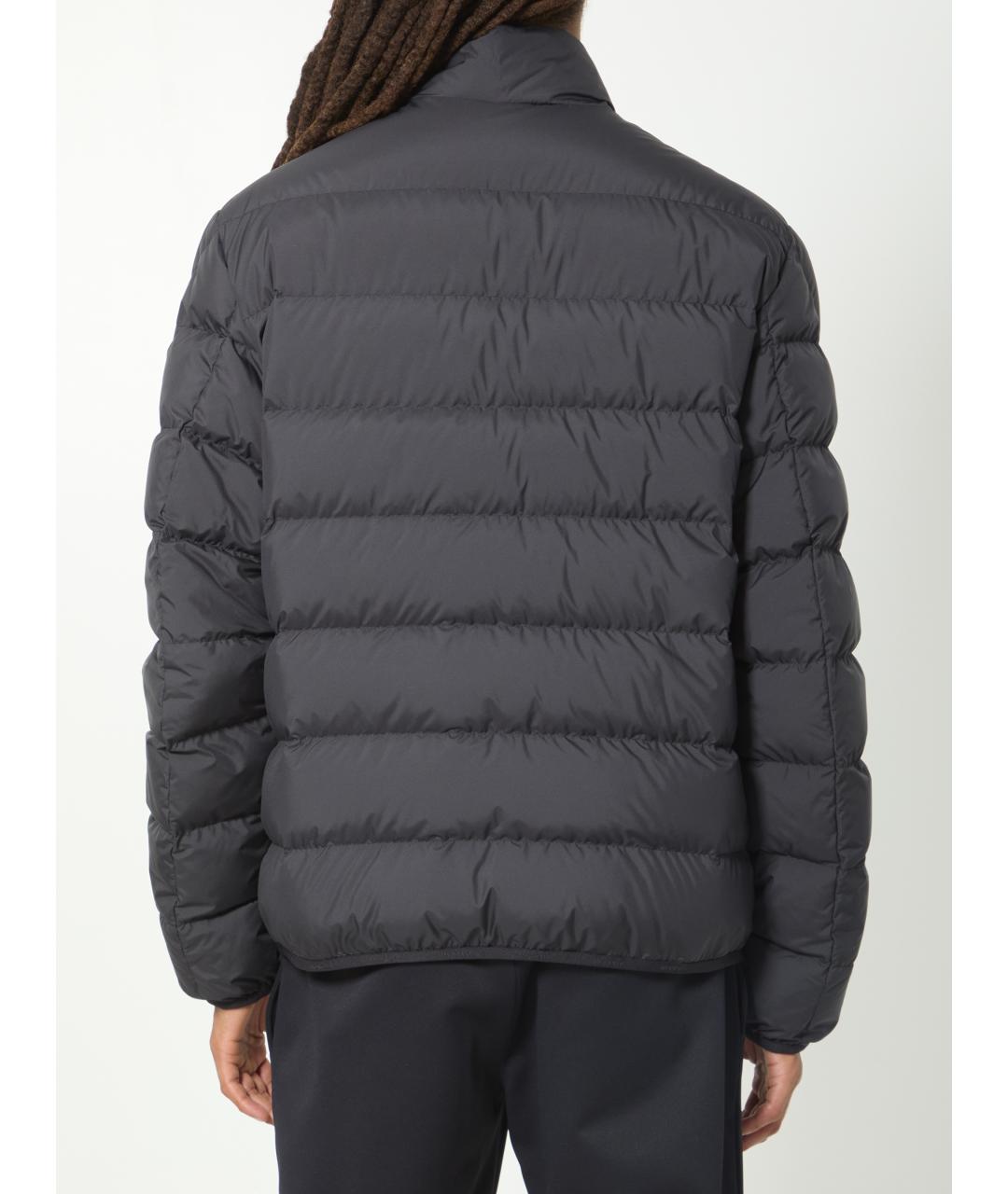 MONCLER Черный полиэстеровый пуховик, фото 4
