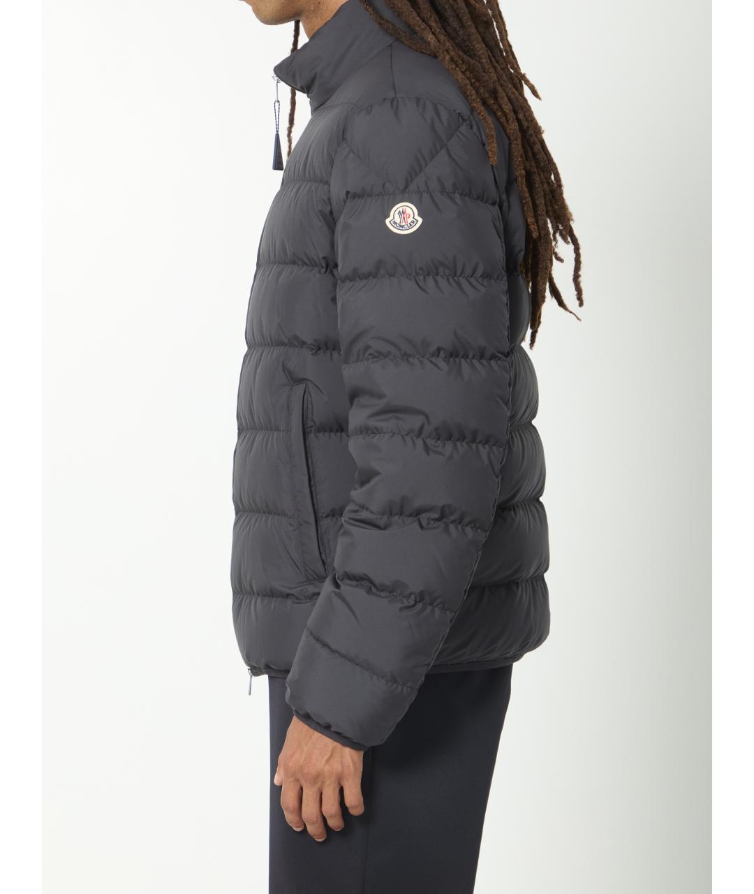 MONCLER Черный полиэстеровый пуховик, фото 3