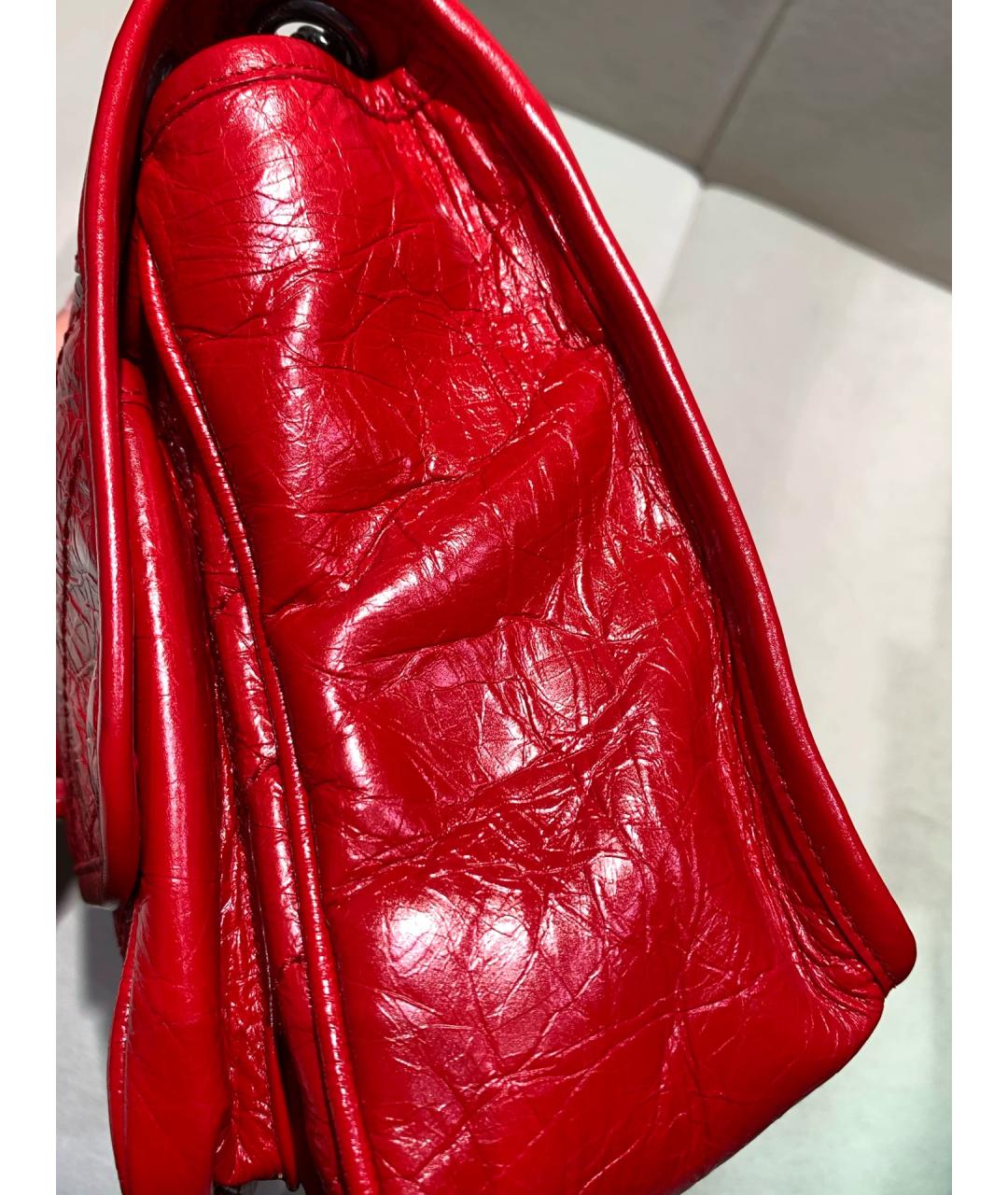 SAINT LAURENT Красная кожаная сумка через плечо, фото 3