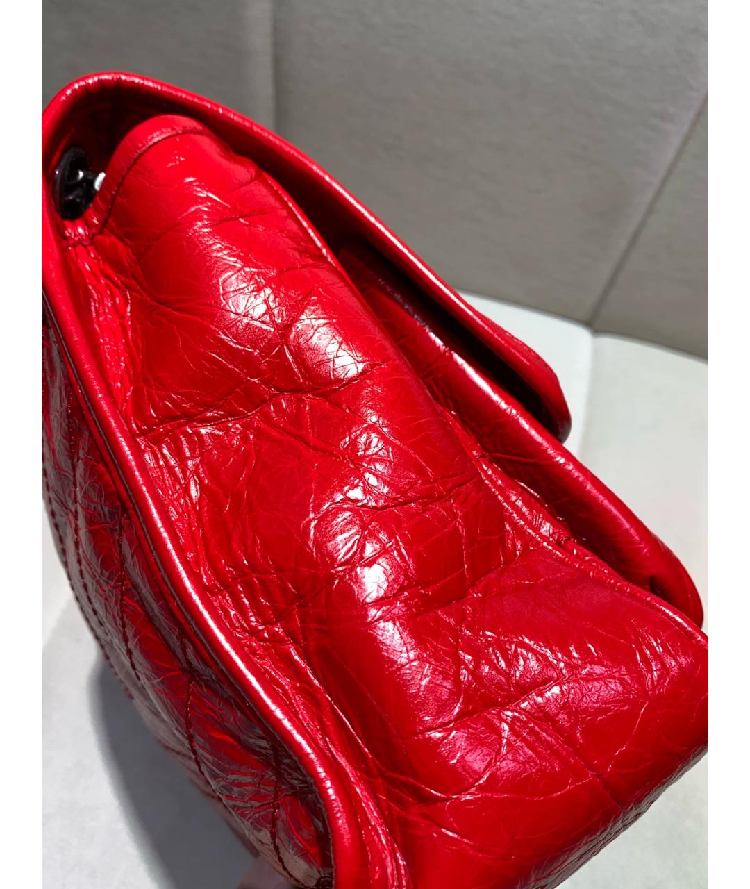 SAINT LAURENT Красная кожаная сумка через плечо, фото 4