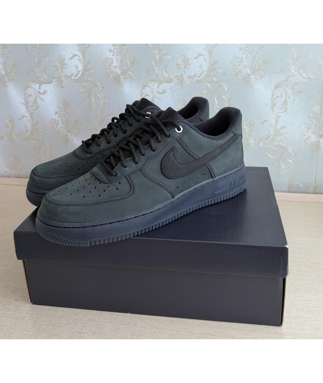 NIKE Зеленые нубуковые низкие кроссовки / кеды, фото 5