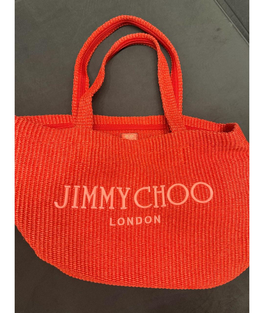JIMMY CHOO Оранжевая пляжная сумка, фото 7
