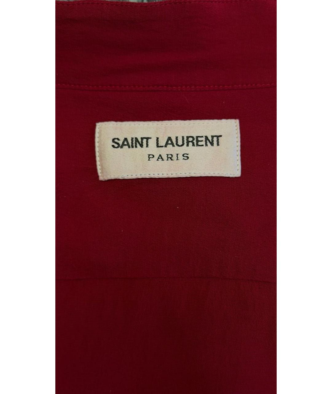 SAINT LAURENT Бордовая шелковая блузы, фото 6