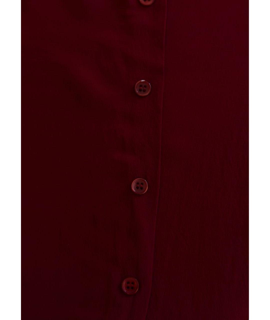SAINT LAURENT Бордовая шелковая блузы, фото 4
