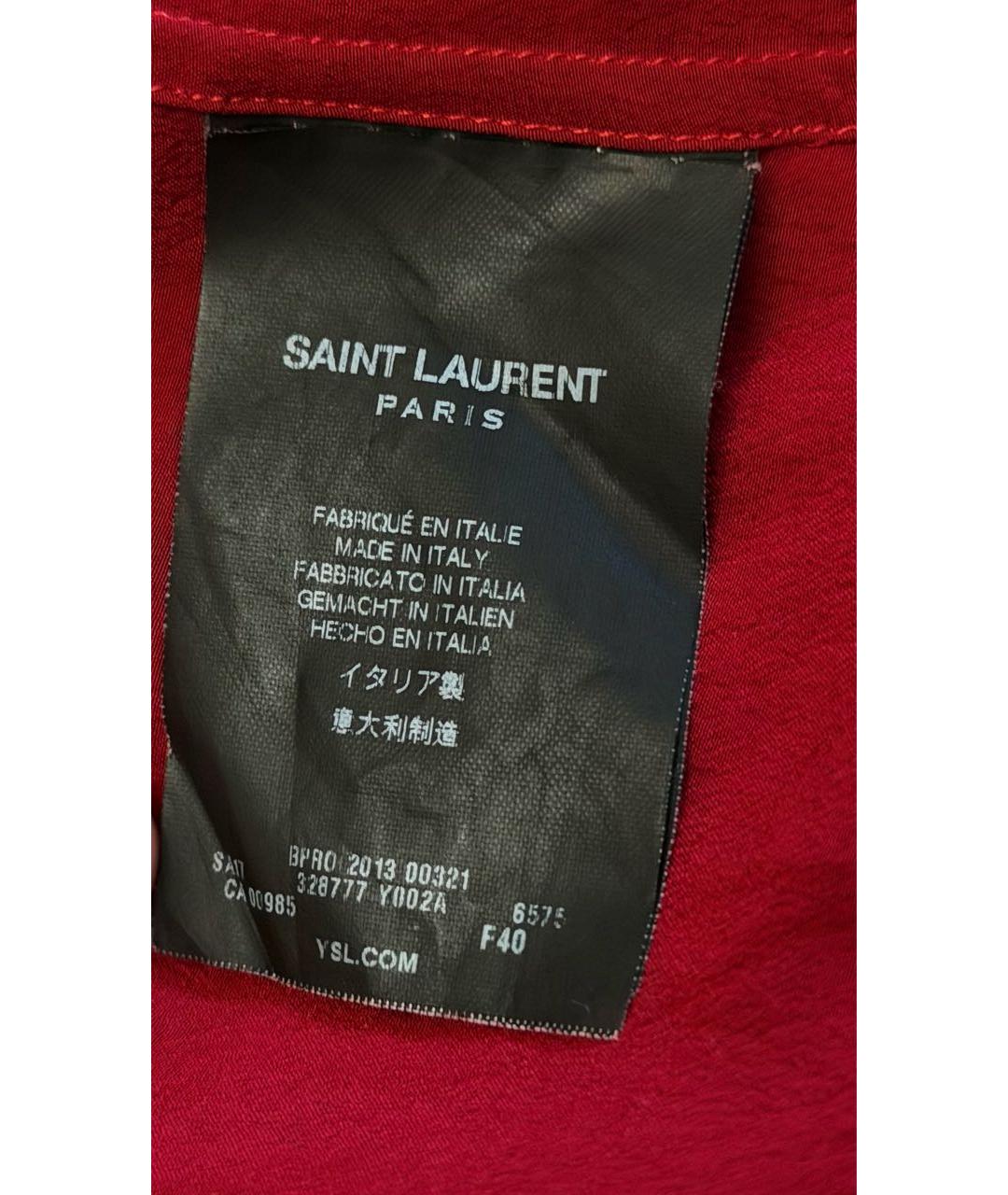 SAINT LAURENT Бордовая шелковая блузы, фото 5