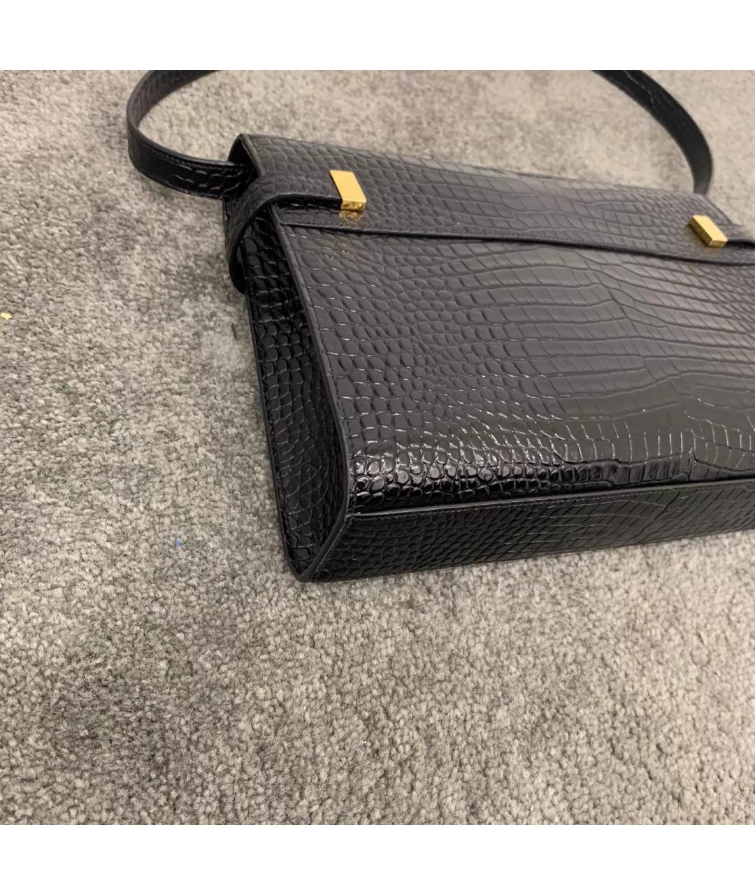 SAINT LAURENT Черная кожаная сумка через плечо, фото 9