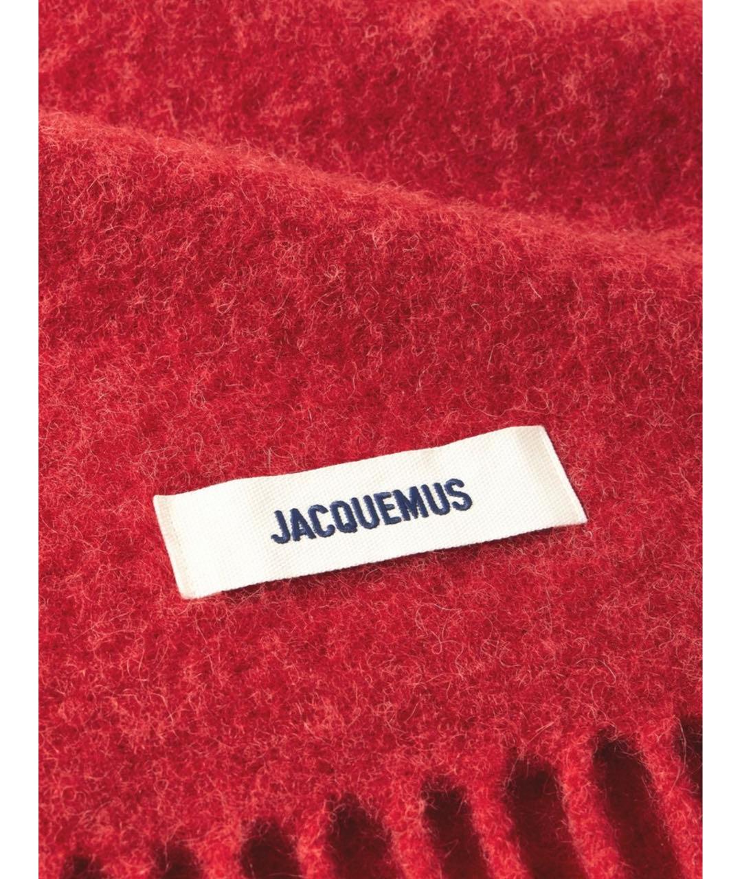 JACQUEMUS Красный шерстяной шарф, фото 4