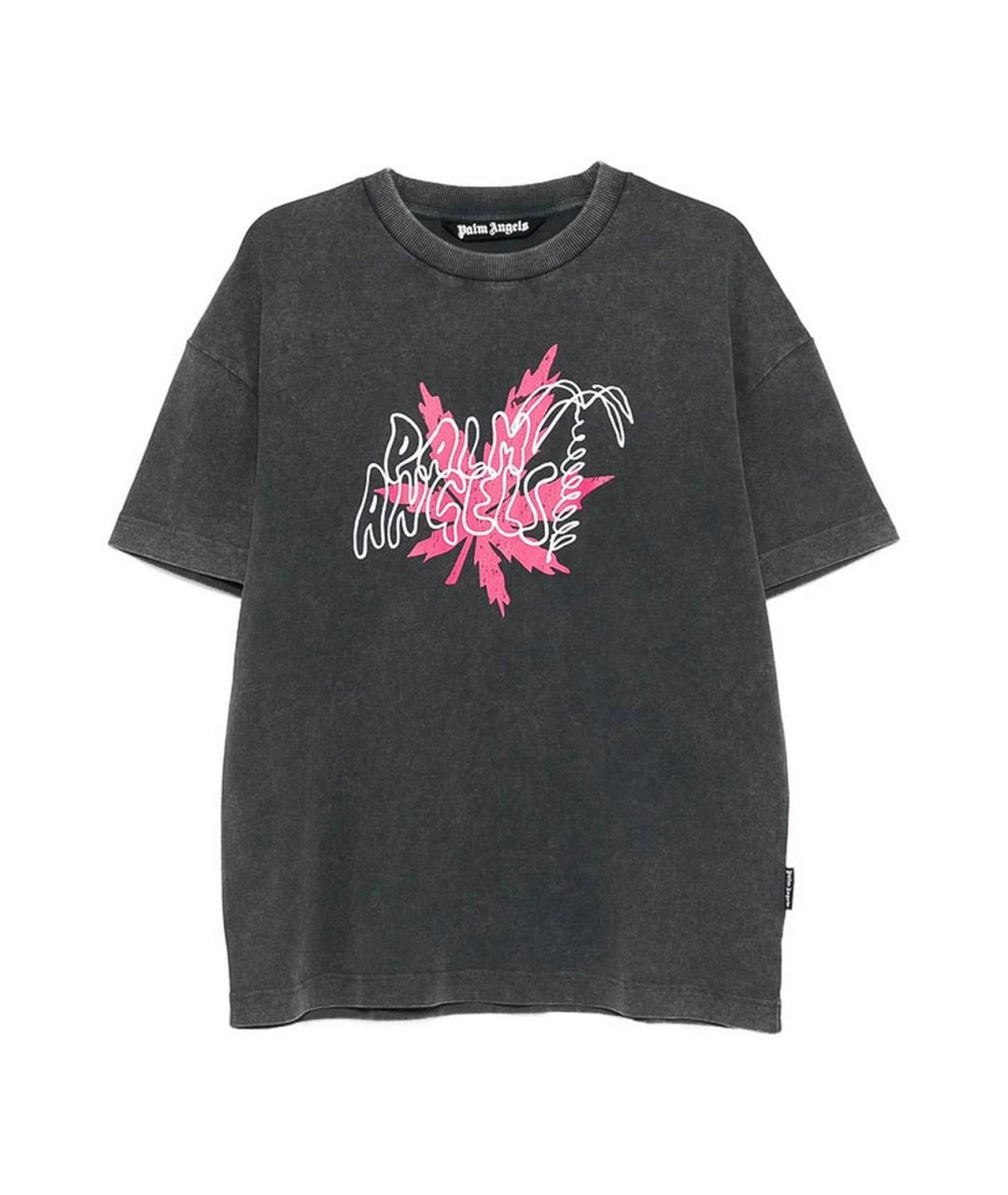 PALM ANGELS Серая хлопковая футболка, фото 1