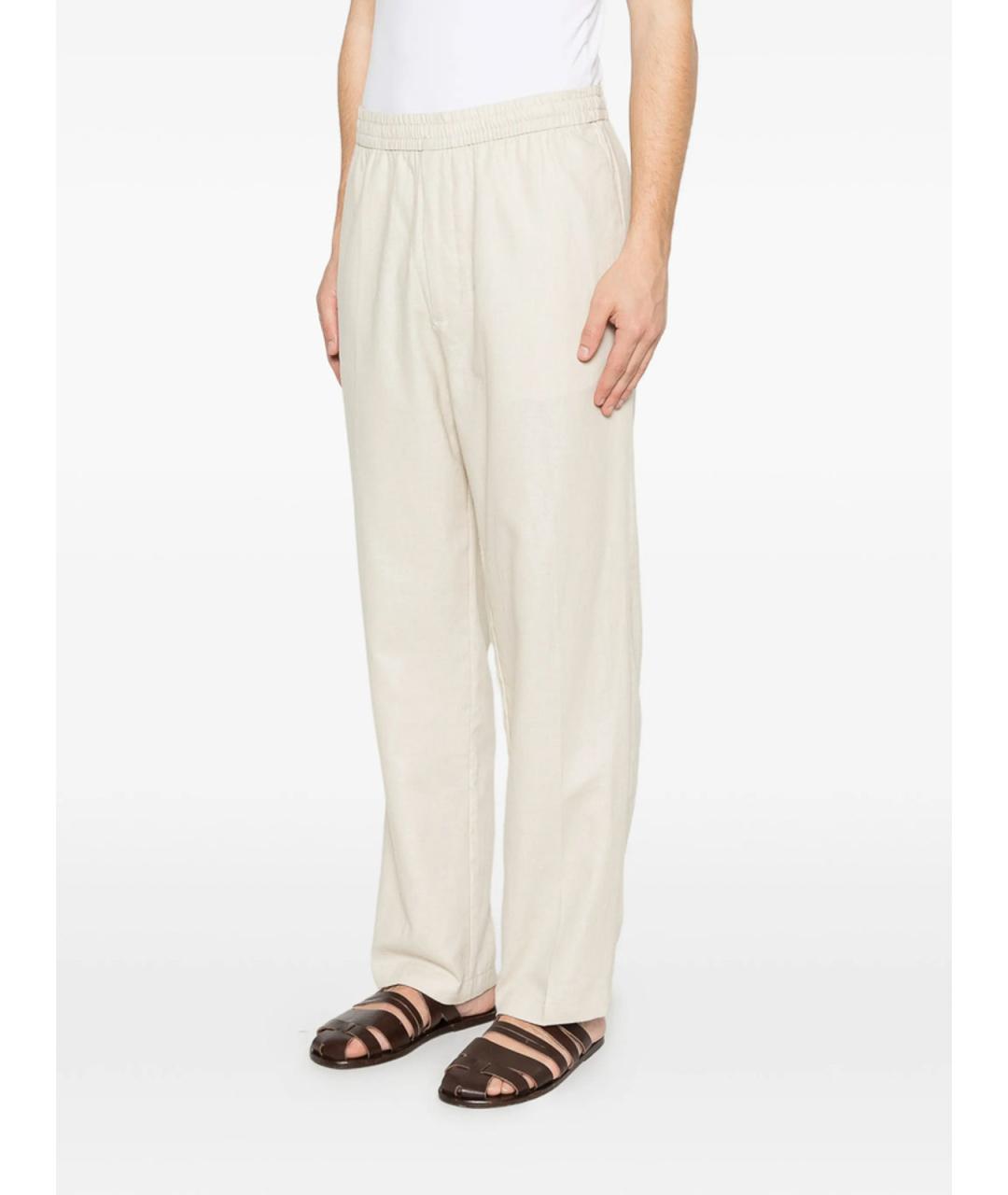 CALVIN KLEIN Бежевые хлопковые повседневные брюки, фото 3