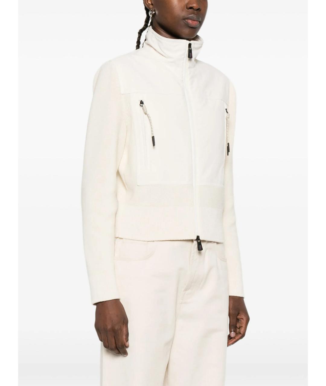 MONCLER Белая полиэстеровая куртка, фото 4