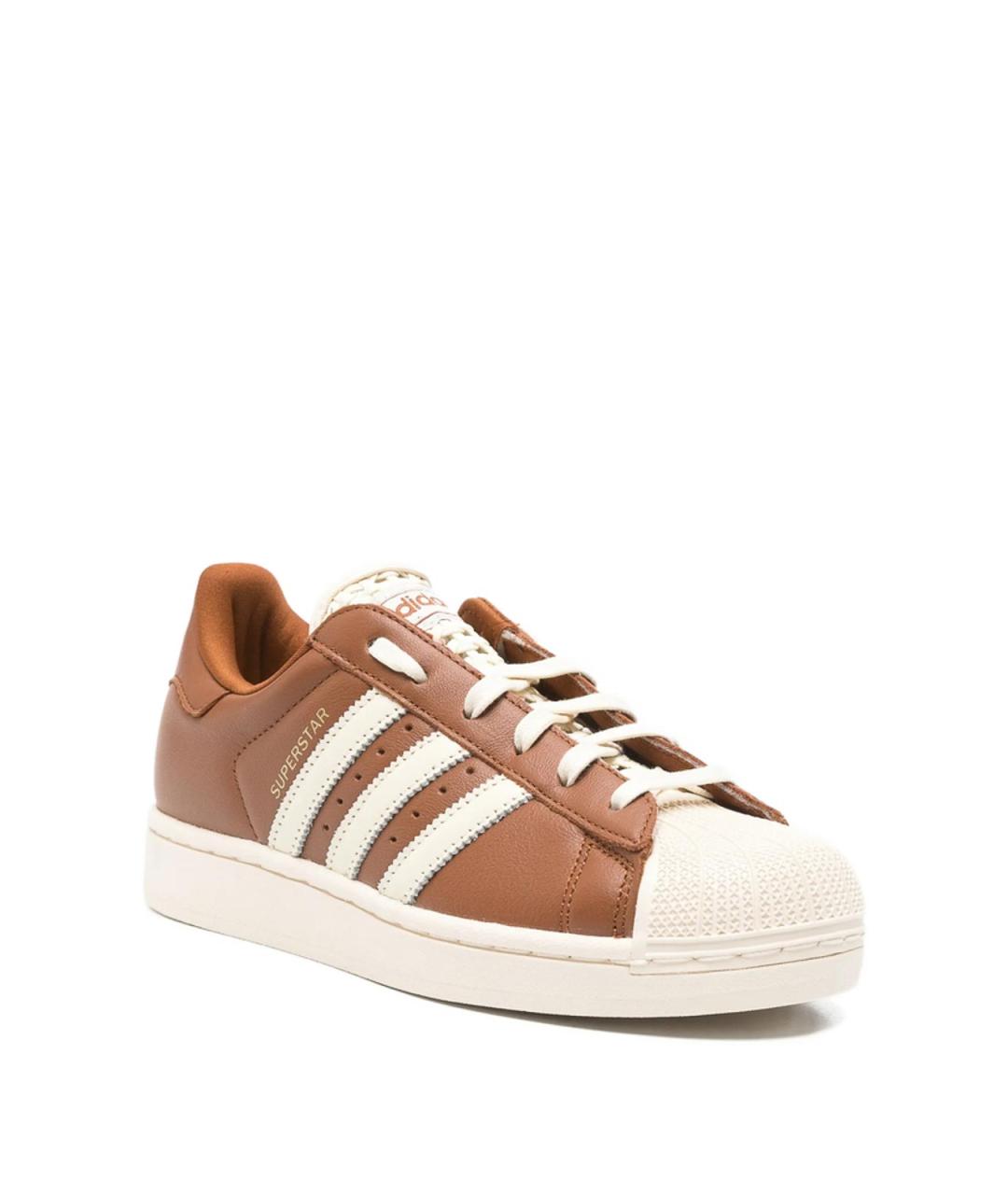 ADIDAS Коричневые кожаные кроссовки, фото 3