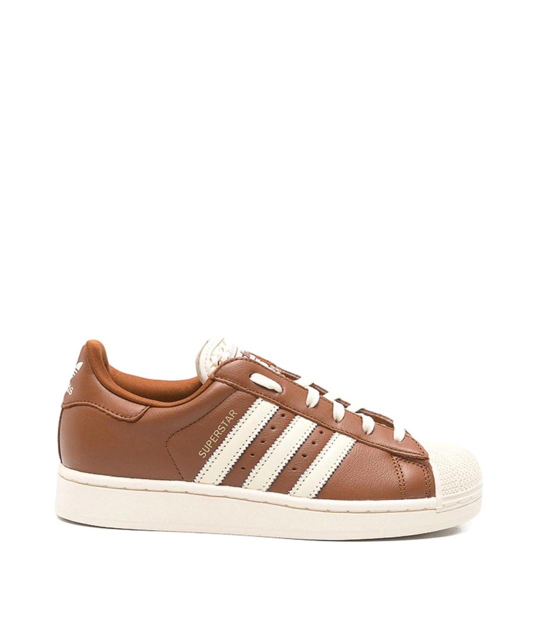 ADIDAS Коричневые кожаные кроссовки, фото 1