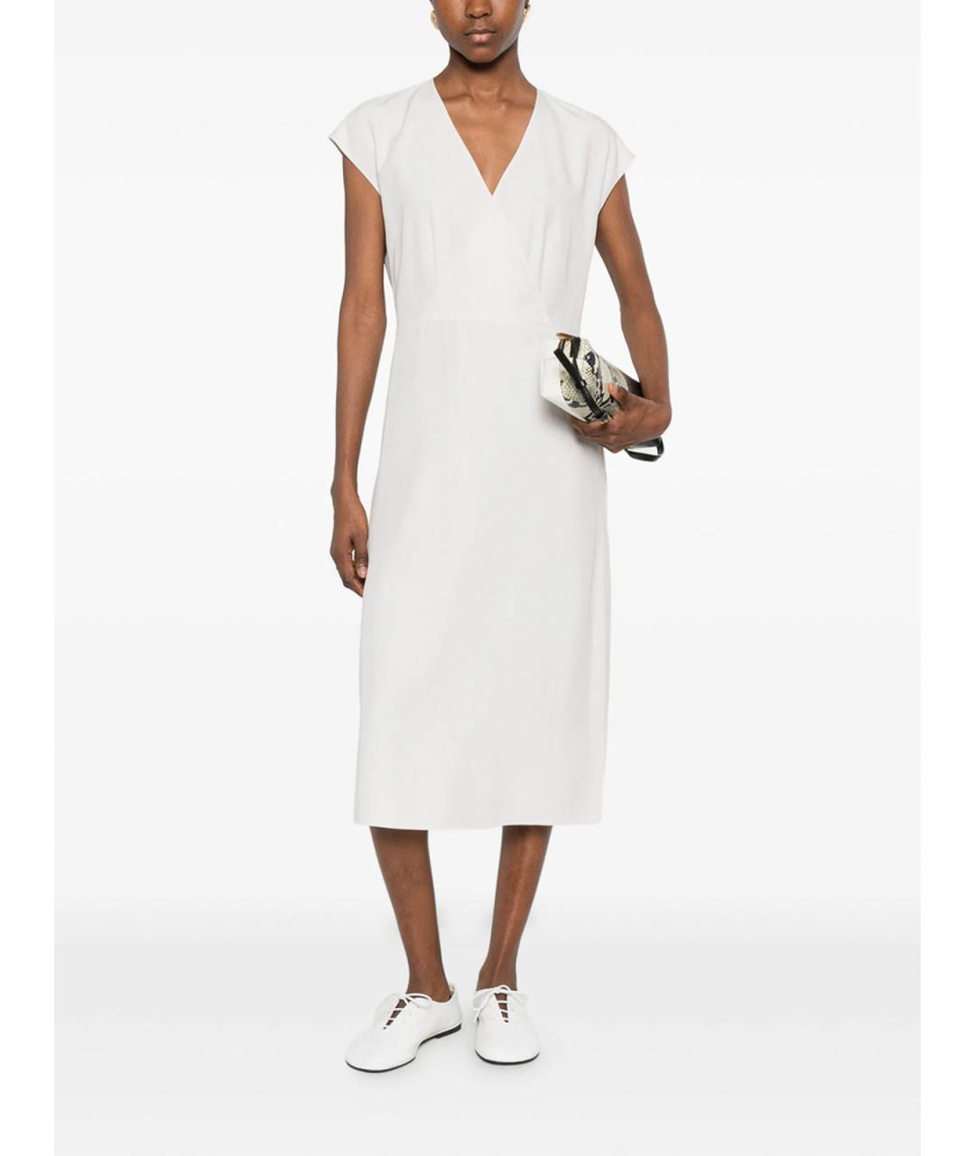 CALVIN KLEIN Белое льняное повседневное платье, фото 5