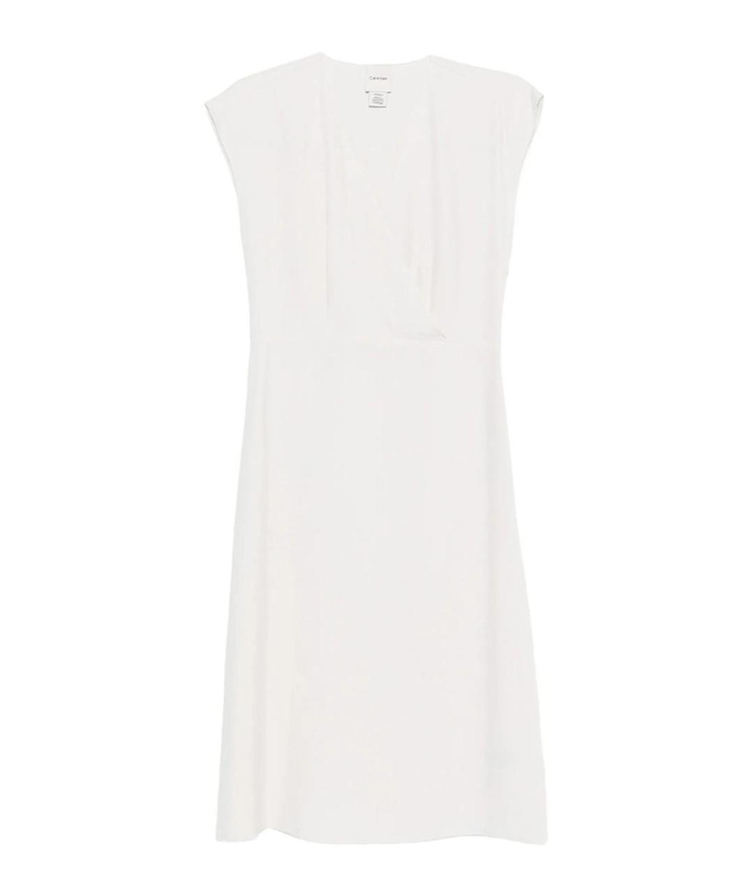 CALVIN KLEIN Белое льняное повседневное платье, фото 1
