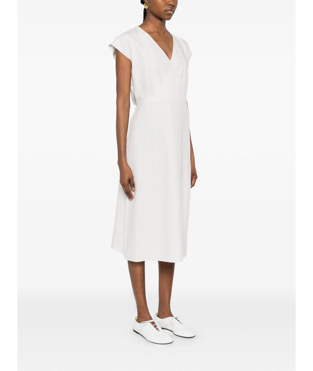 CALVIN KLEIN Белое льняное повседневное платье, фото 3
