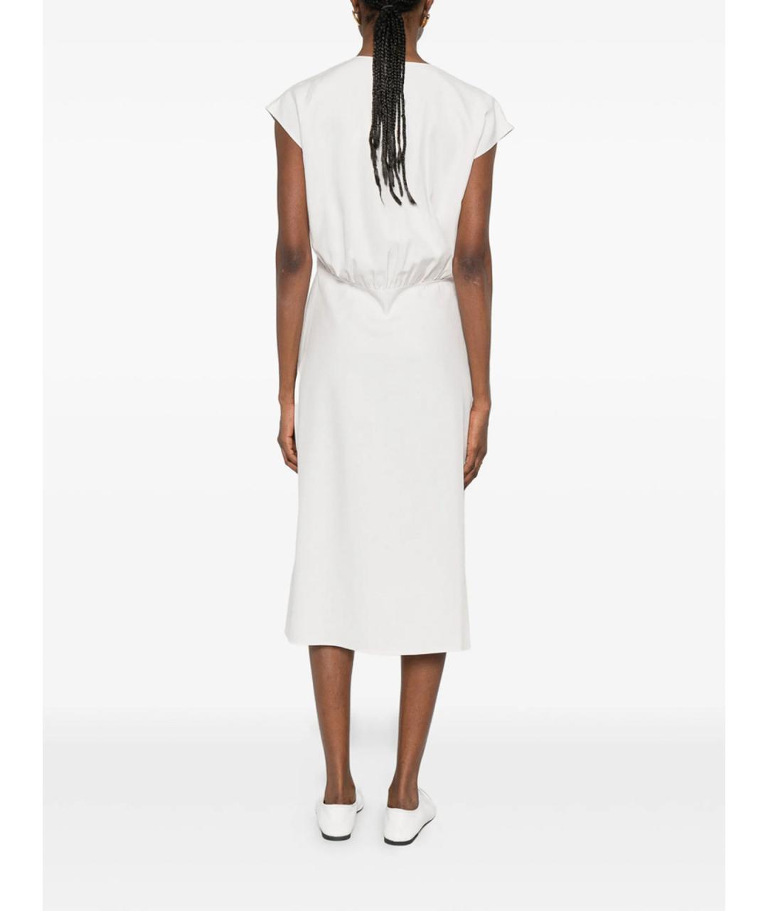 CALVIN KLEIN Белое льняное повседневное платье, фото 4