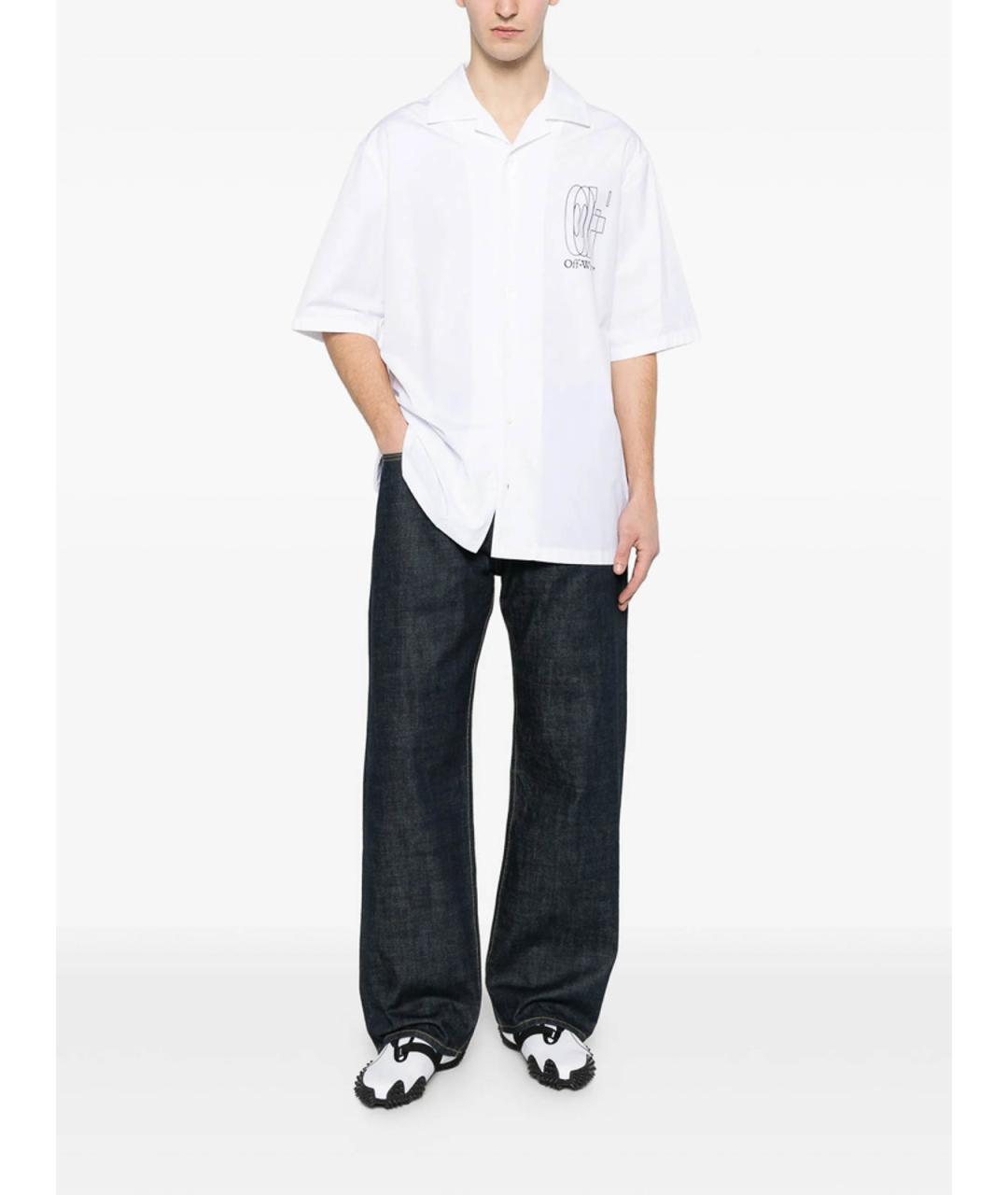 OFF-WHITE Белая хлопковая кэжуал рубашка, фото 4