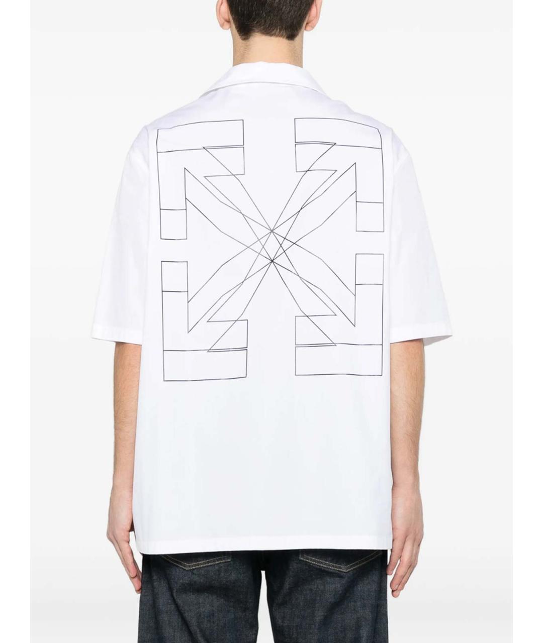 OFF-WHITE Белая хлопковая кэжуал рубашка, фото 3