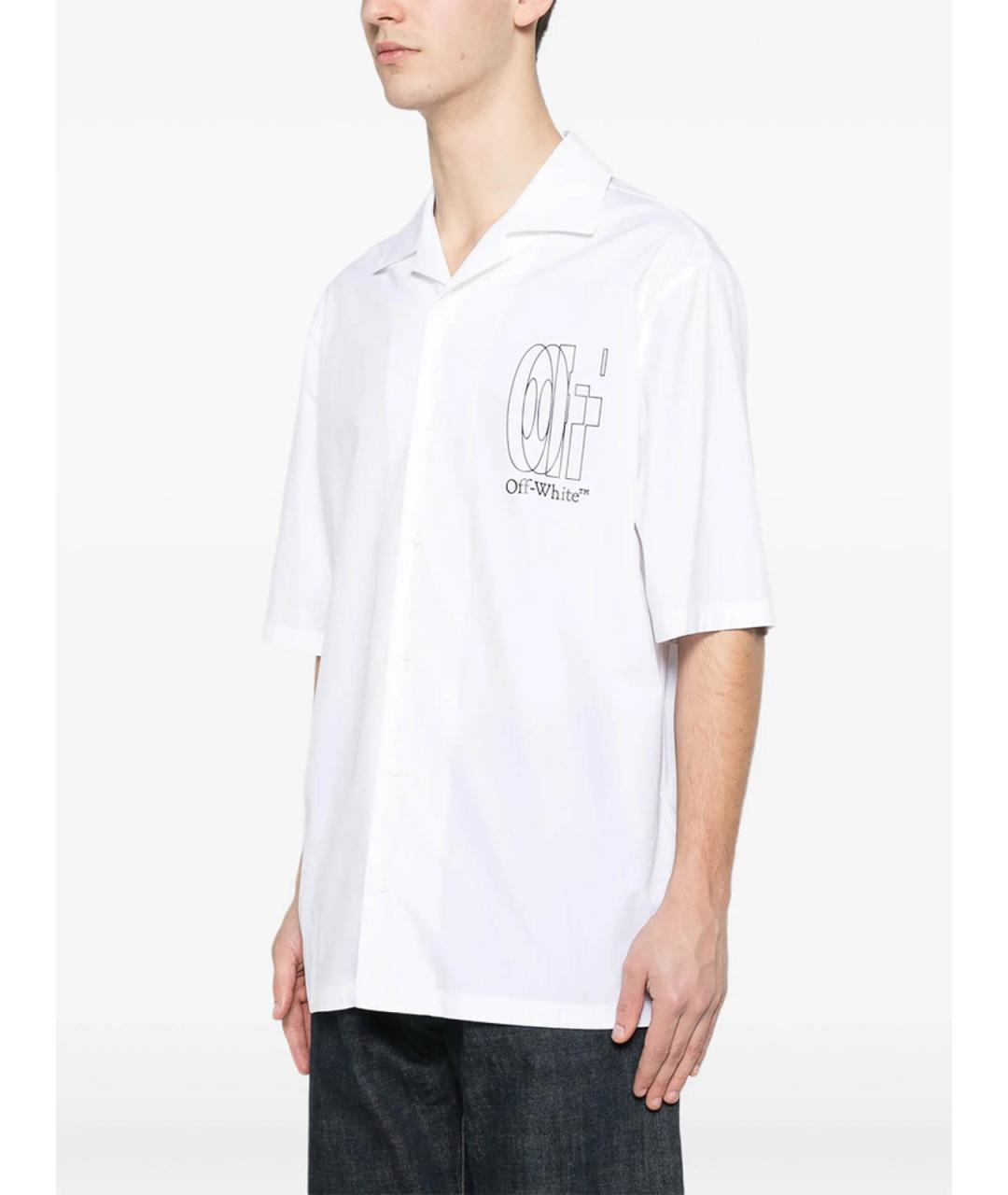OFF-WHITE Белая хлопковая кэжуал рубашка, фото 5