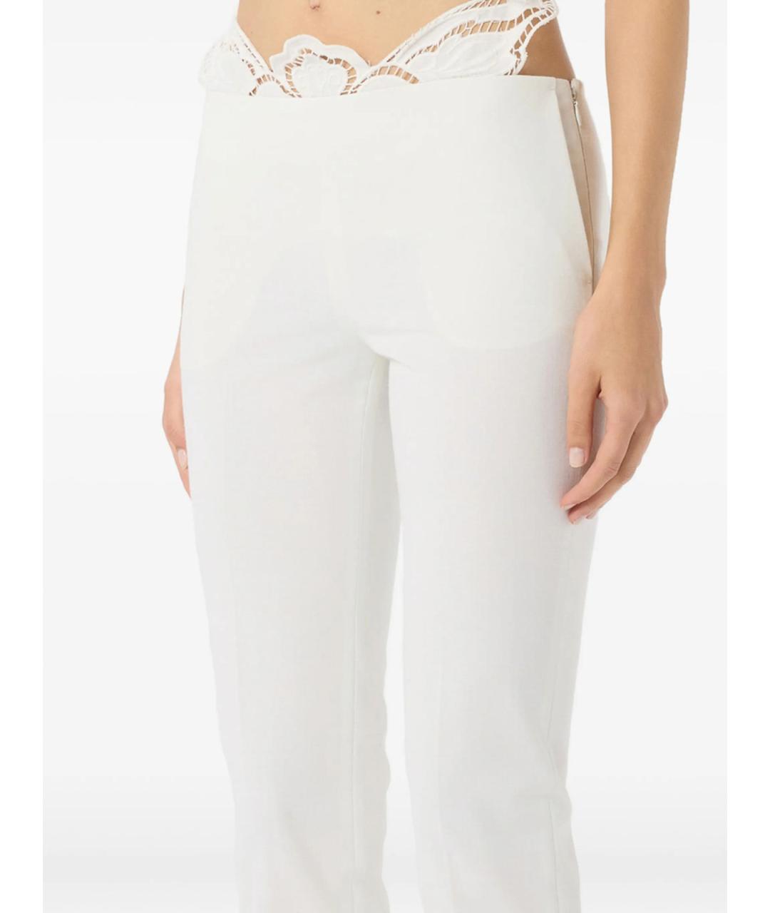 BLUMARINE Белые брюки узкие, фото 5