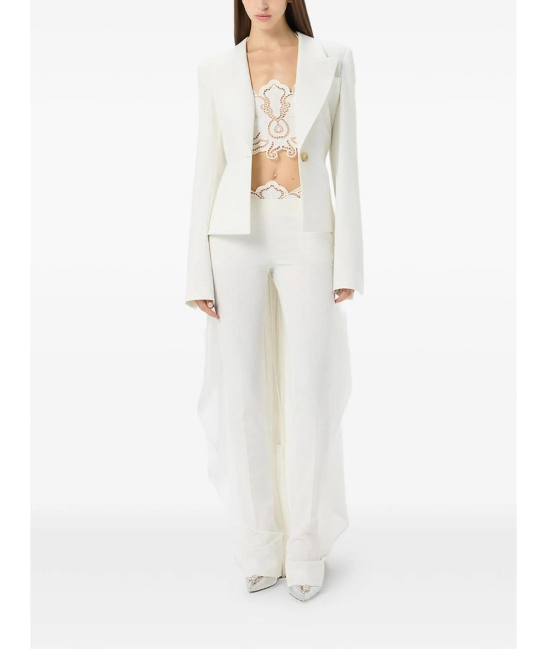 BLUMARINE Белые брюки узкие, фото 4