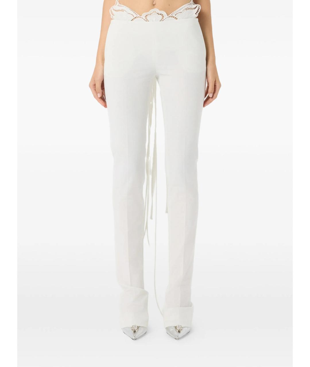 BLUMARINE Белые брюки узкие, фото 3