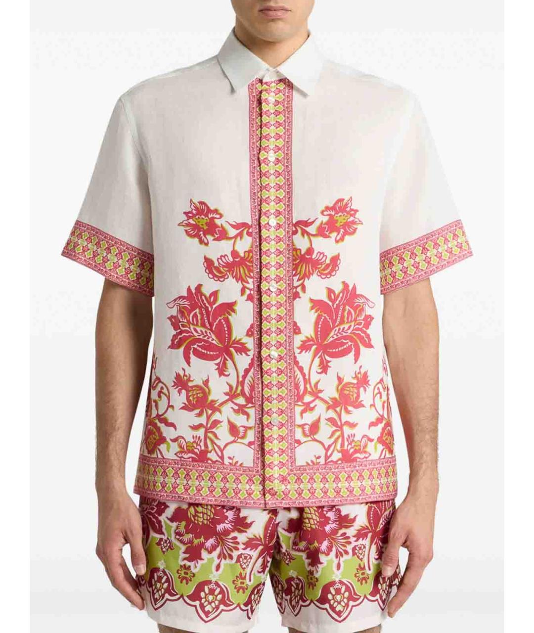 ETRO Розовая льняная кэжуал рубашка, фото 4