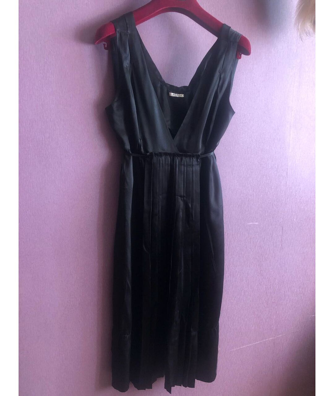 MIU MIU Черное шелковое коктейльное платье, фото 2