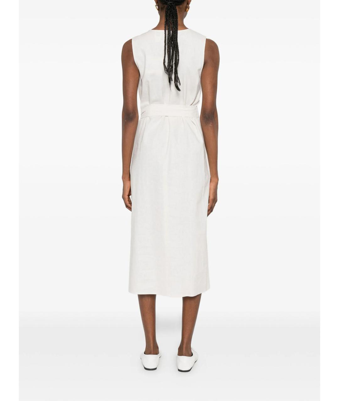CALVIN KLEIN Белое льняное повседневное платье, фото 5