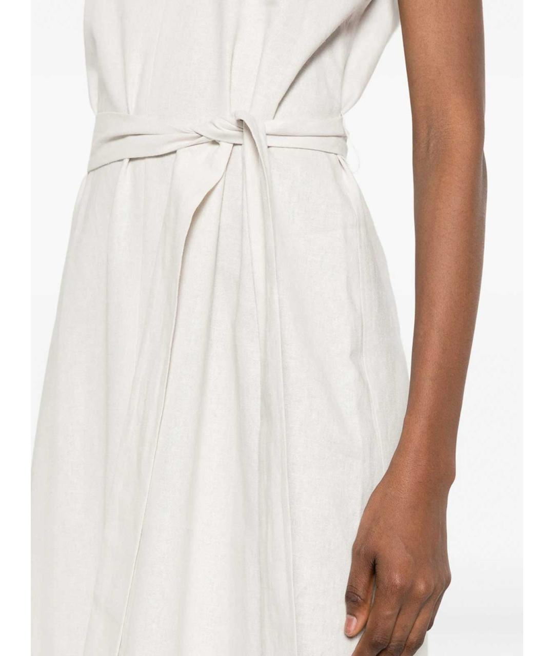 CALVIN KLEIN Белое льняное повседневное платье, фото 2