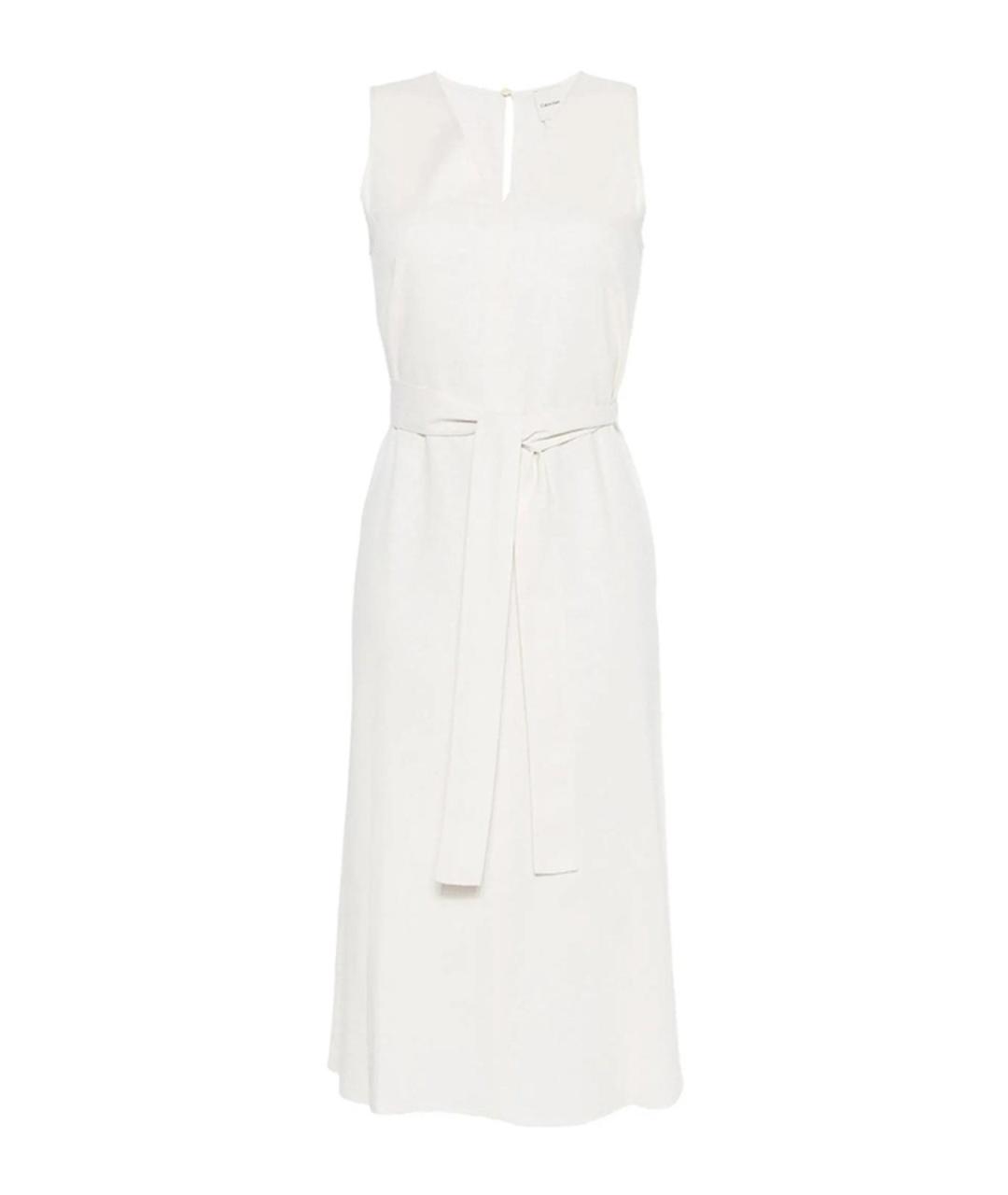 CALVIN KLEIN Белое льняное повседневное платье, фото 1