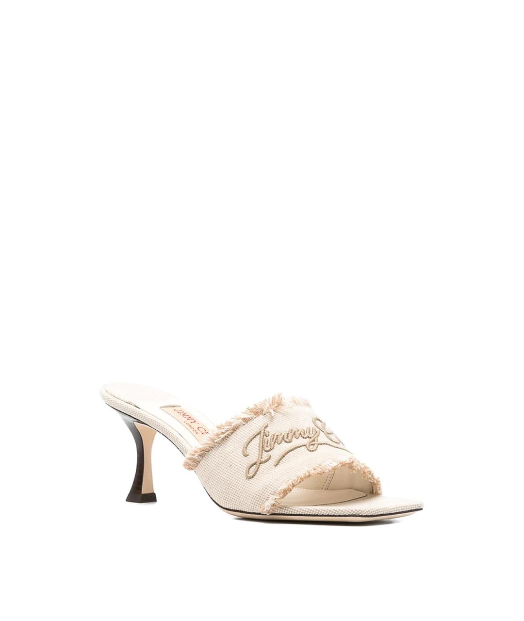 JIMMY CHOO Бежевые кожаные сандалии, фото 2