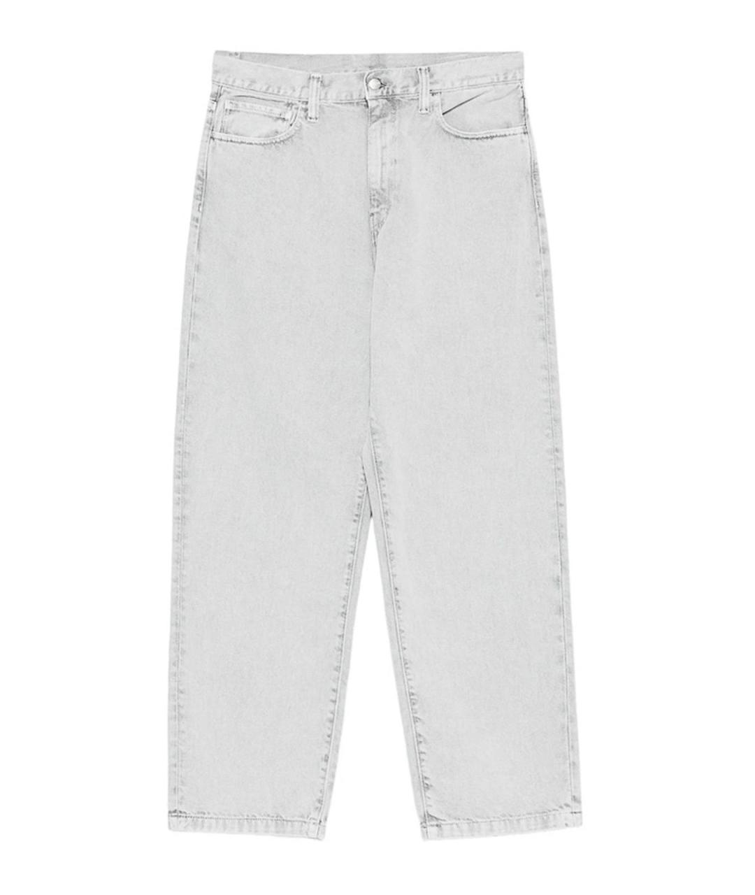 CARHARTT Серые хлопковые прямые джинсы, фото 1