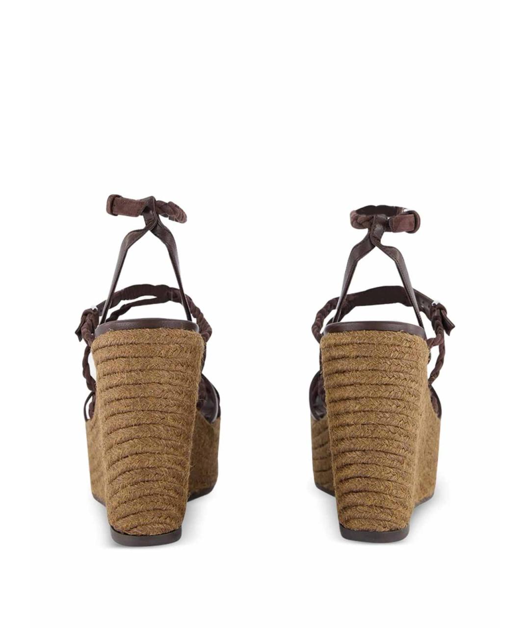JIMMY CHOO Коричневые кожаные босоножки, фото 3