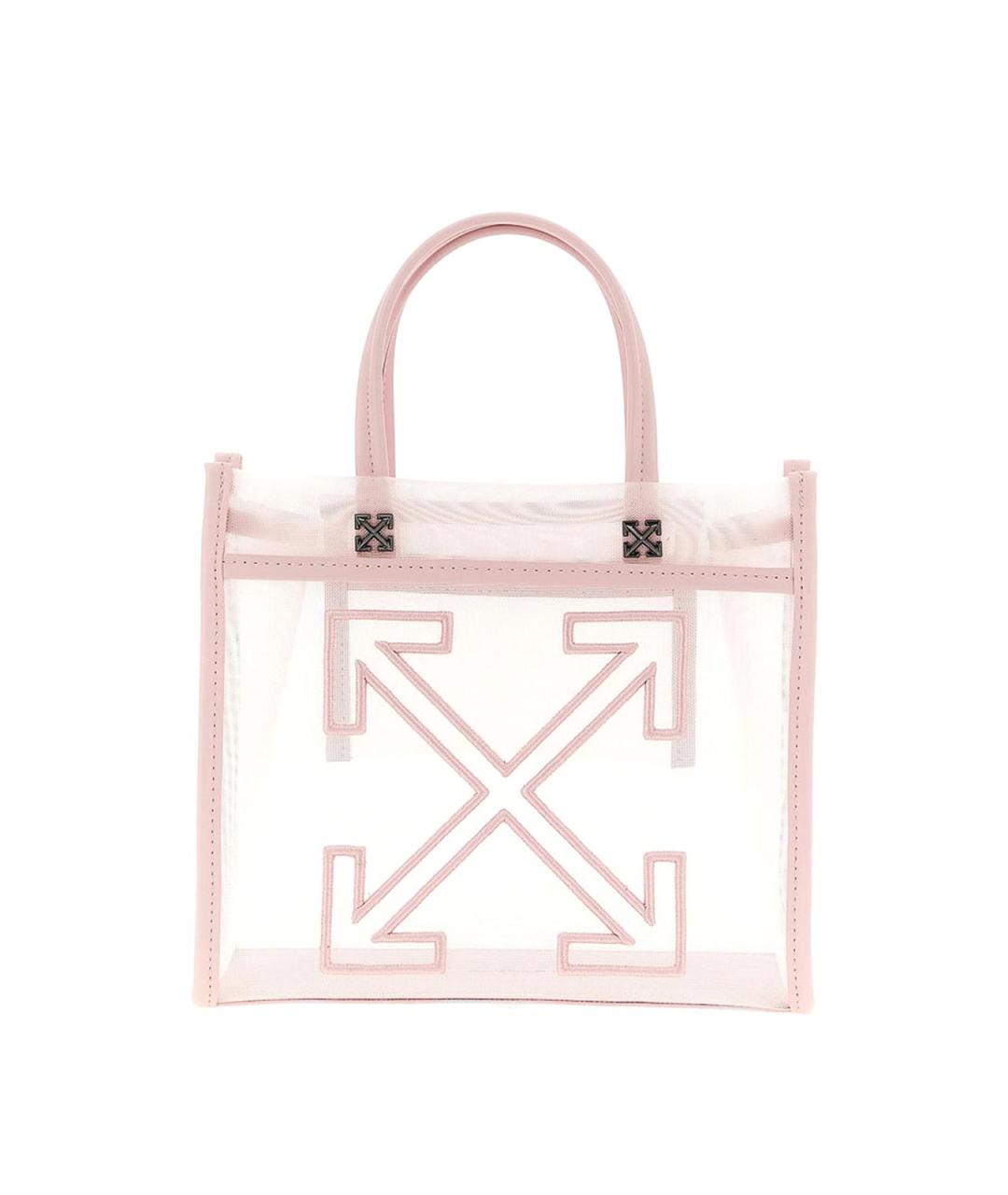 OFF-WHITE Розовая кожаная сумка тоут, фото 1