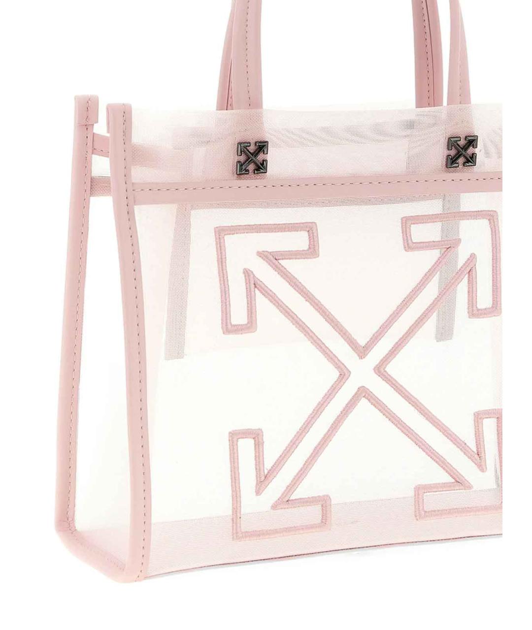 OFF-WHITE Розовая кожаная сумка тоут, фото 2