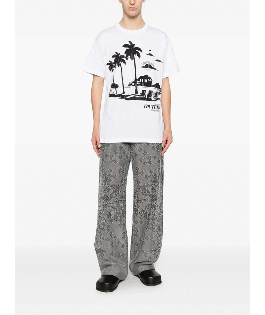 VERSACE JEANS COUTURE Белая хлопковая футболка, фото 4