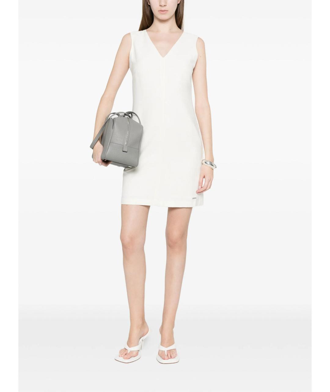 CALVIN KLEIN Белое полиэстеровое повседневное платье, фото 2