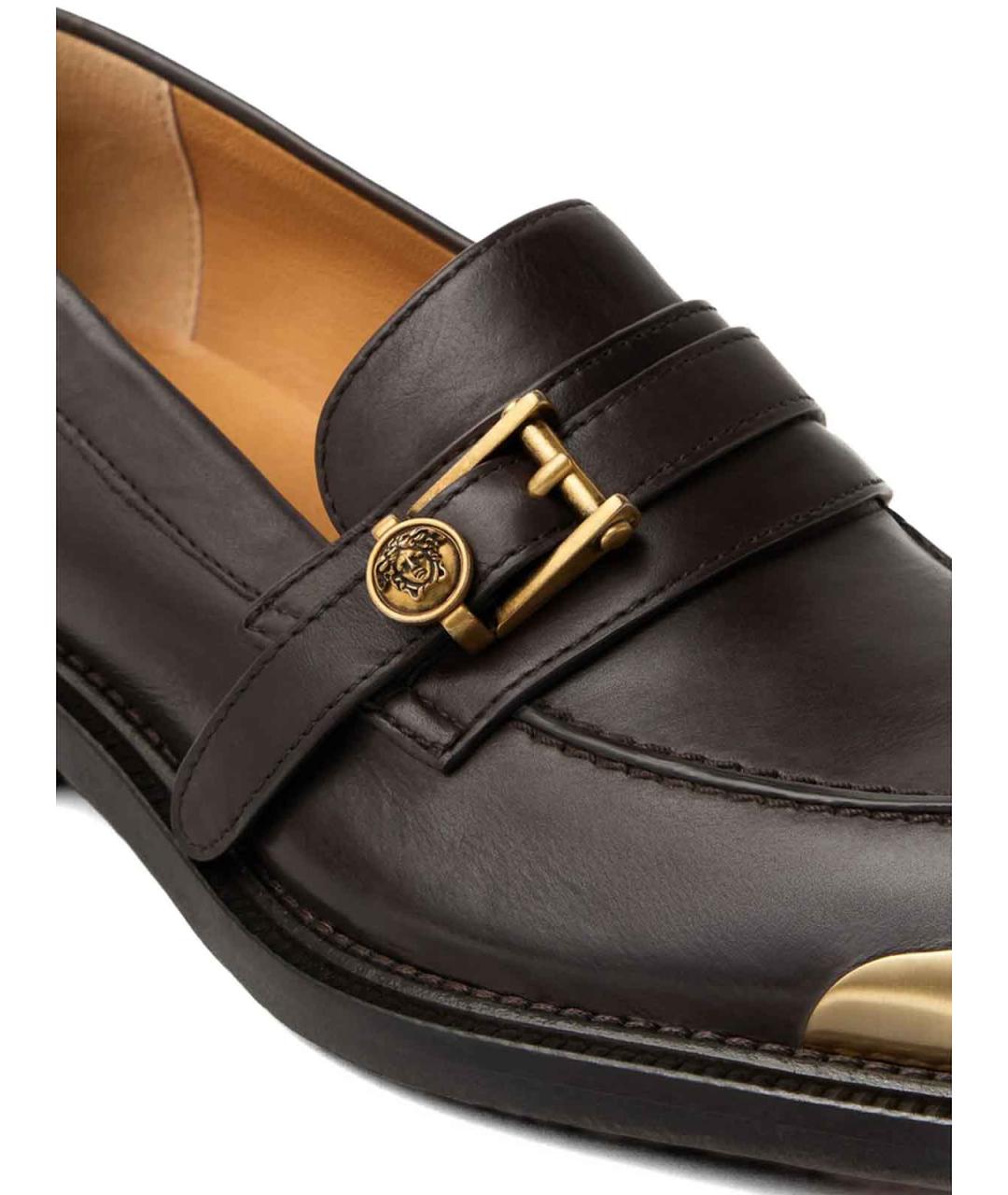 VERSACE Коричневые кожаные лоферы, фото 4
